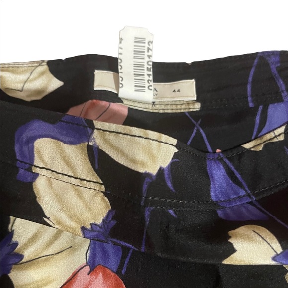 Silk Prada black Floral Skirt SZ 44 - Picture 2 of 6